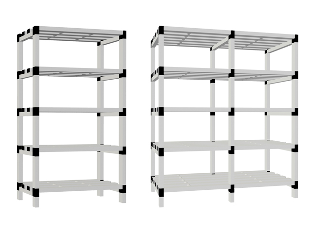 Fijas con estantes tubulares