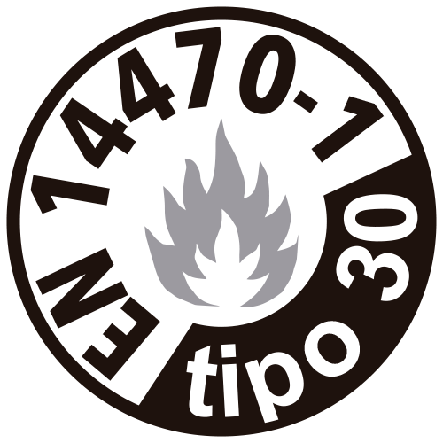 Conforme normativa EN 14470 (Ignífugos t