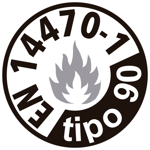 Conforme normativa EN 14470 (Ignífugos t