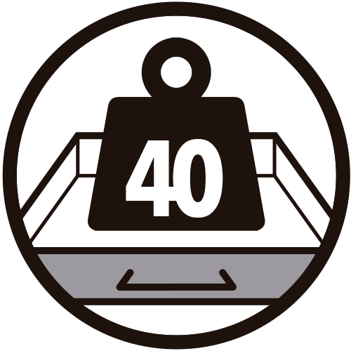 Carga cajón: 40Kg (repartidos uniform.)