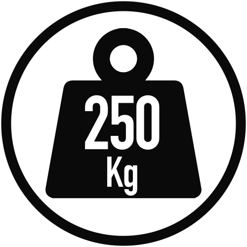 Carga máx.: 250 KG (uniform. repartida)