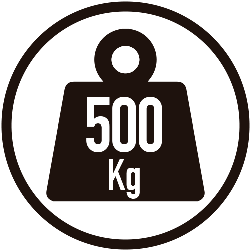 Carga máx.: 500 Kg (uniform. repartida)