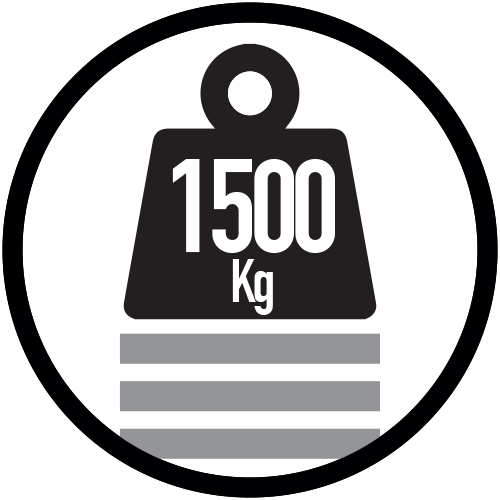 Carga apilado: 1500 Kg.
